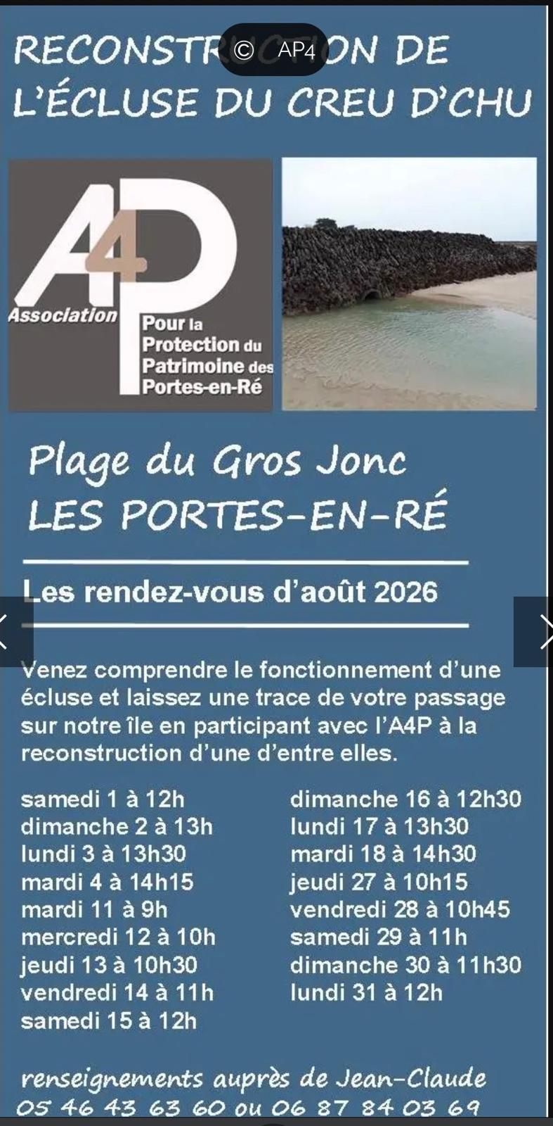 Reconstruction écluse du creux d&rsquo;CHU aux Portes en Ré