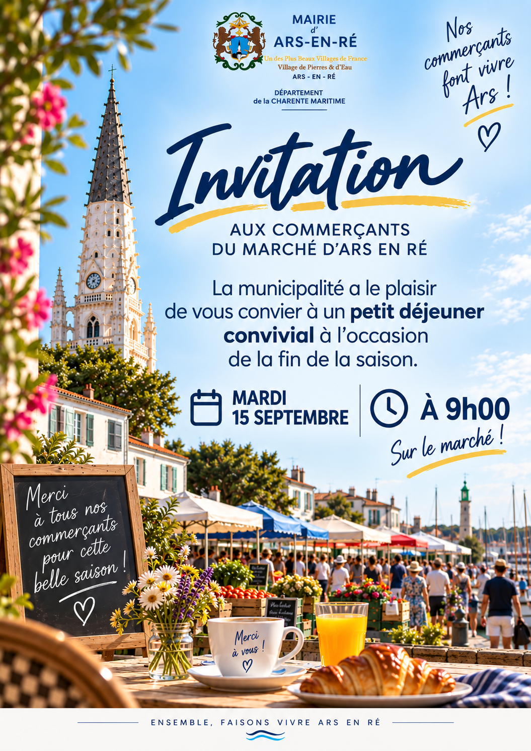 Petit déjeuner au marché d&rsquo;Ars en Ré